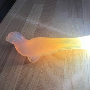 Sabino Opalescent Crystal Peacock Knife Rest Sculpture Vintage Circa 1920s-1930s